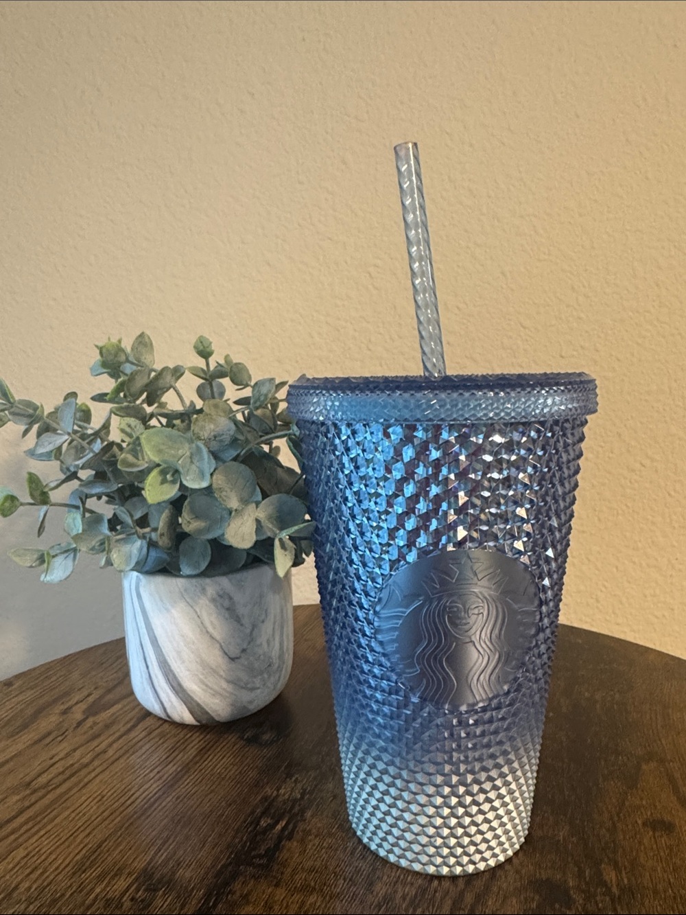 Starbucks Holiday 2023 Icicle Blue Ombré Studded Cold Cup Tumbler